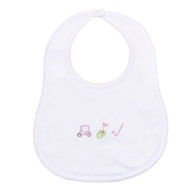  Tiny Tee Time Embroidered Bib - Pink - Magnolia BabyBib