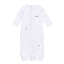  Tiny Tee Time Embroidered Converter - Light Blue - Magnolia BabyConverter Gown