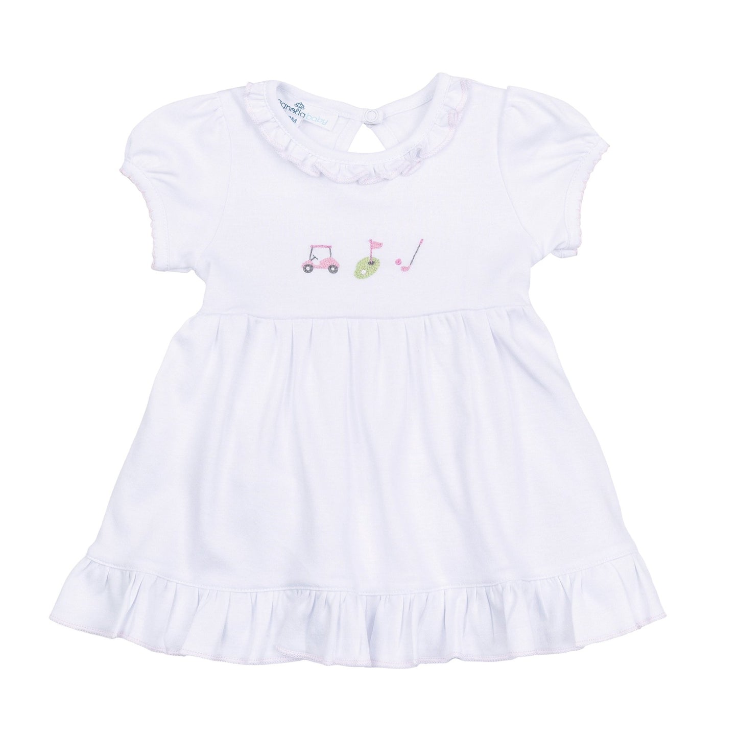 Tiny Tee Time Embroidered Dress - Pink - Magnolia BabyDress