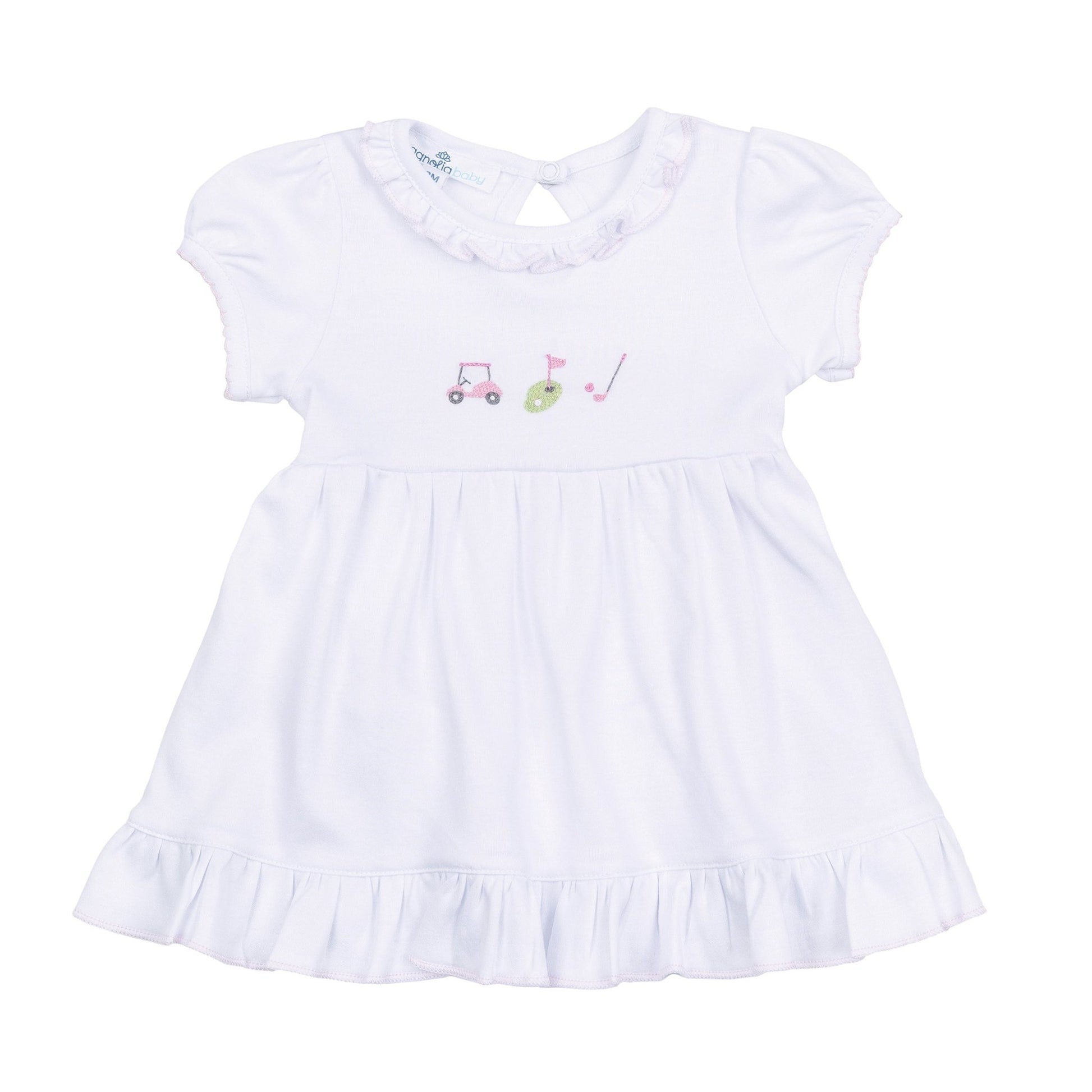 Tiny Tee Time Embroidered Dress - Pink - Magnolia BabyDress