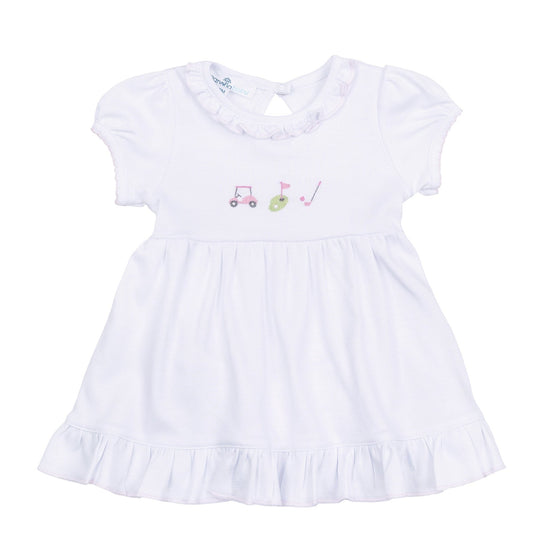 Tiny Tee Time Embroidered Dress - Pink - Magnolia BabyDress