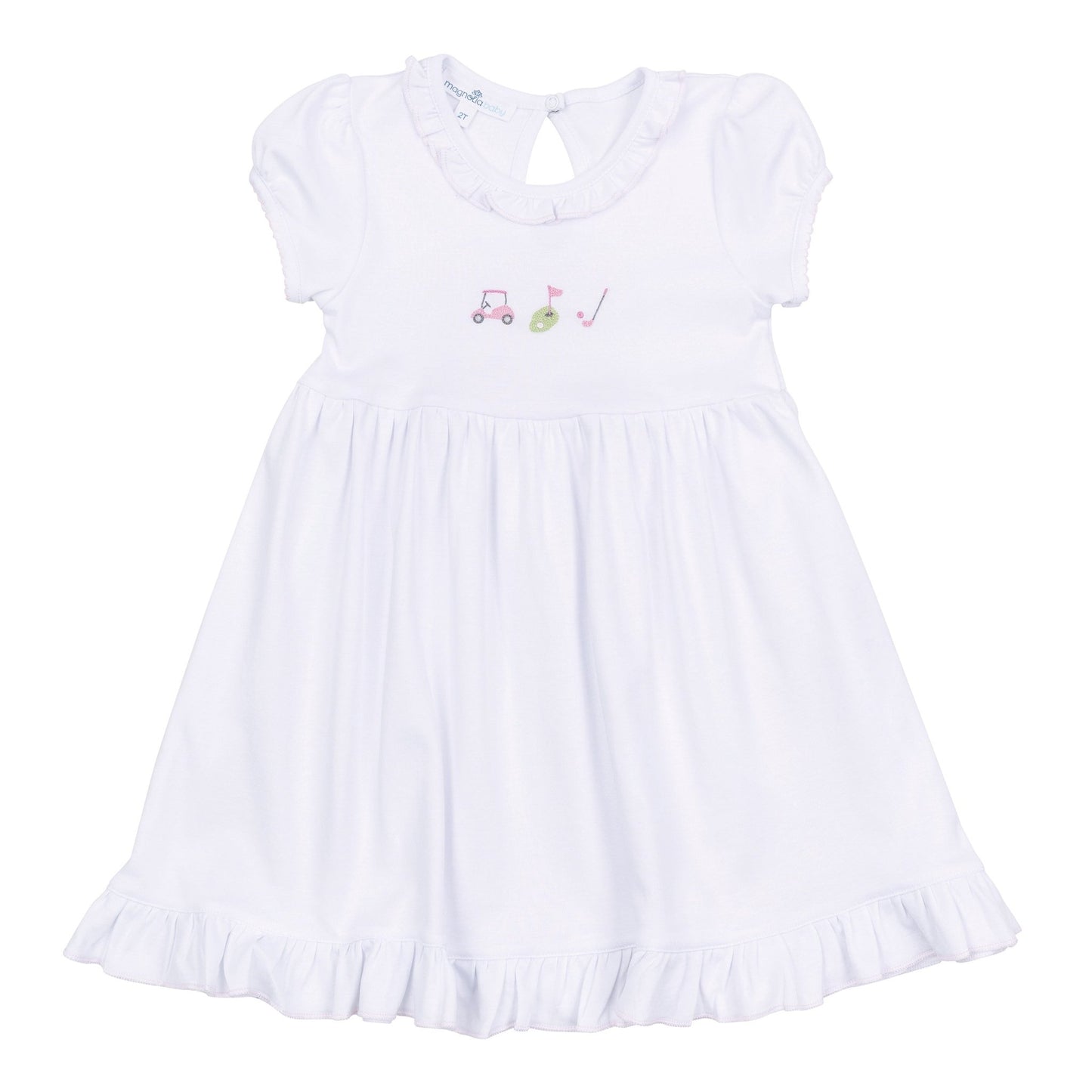 Tiny Tee Time Embroidered Dress - Pink - Magnolia BabyDress