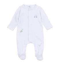  Tiny Tee Time Embroidered Footie - Light Blue - Magnolia BabyFootie