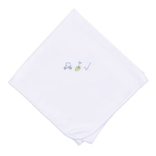  Tiny Tee Time Embroidered Receiving Blanket - Light Blue - Magnolia BabyReceiving Blanket