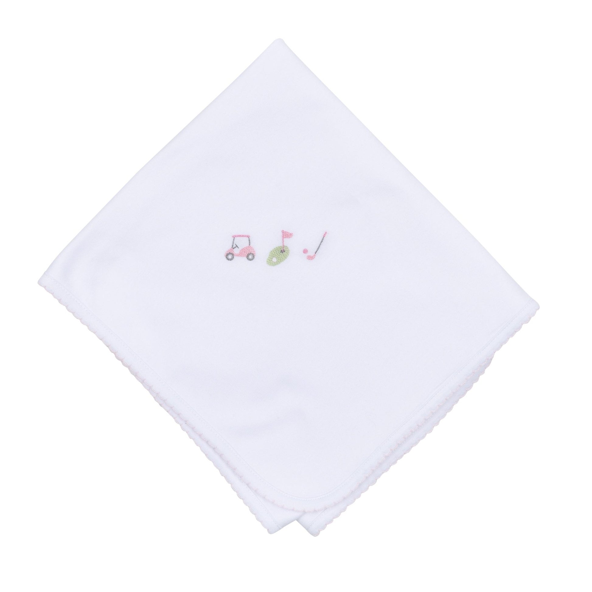 Tiny Tee Time Embroidered Receiving Blanket - Pink - Magnolia BabyReceiving Blanket