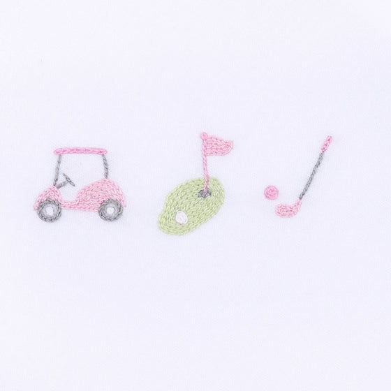 Tiny Tee Time Embroidered Receiving Blanket - Pink - Magnolia BabyReceiving Blanket