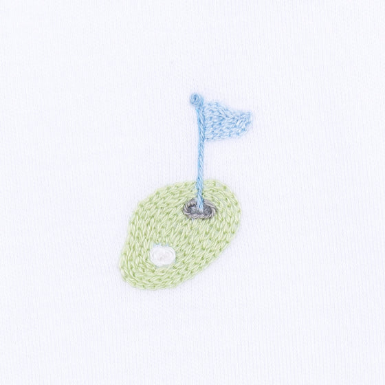 Tiny Tee Time Embroidered Socks - Light Blue - Magnolia BabySocks