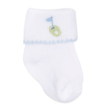  Tiny Tee Time Embroidered Socks - Light Blue - Magnolia BabySocks