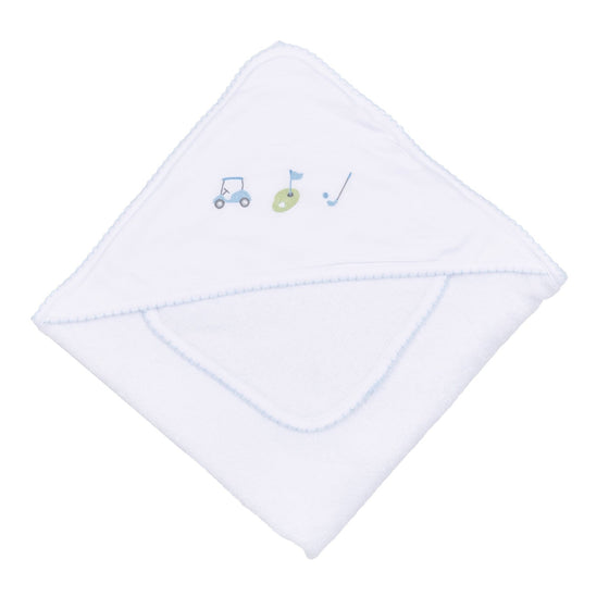 Tiny Tee Time Embroidered Towel Set - Light Blue - Magnolia BabyTowel Set