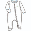 Tiny Tee Time Embroidered Zip Footie - Light Blue - Magnolia BabyFootie