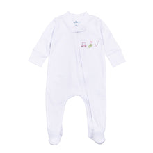  Tiny Tee Time Embroidered Zip Footie - Pink - Magnolia BabyFootie