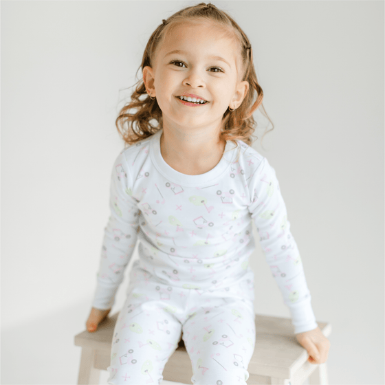 Tiny Tee Time Long Pajamas - Pink - Magnolia BabyLong Pajamas