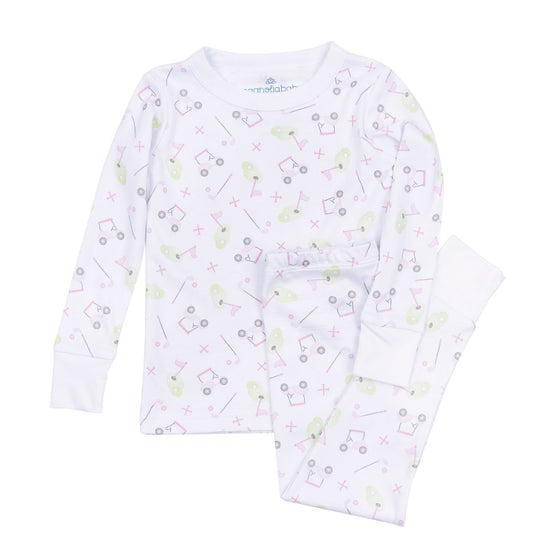 Tiny Tee Time Long Pajamas - Pink - Magnolia BabyLong Pajamas