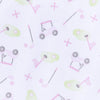 Tiny Tee Time Print Burp Cloth - Pink - Magnolia BabyBurp Cloth