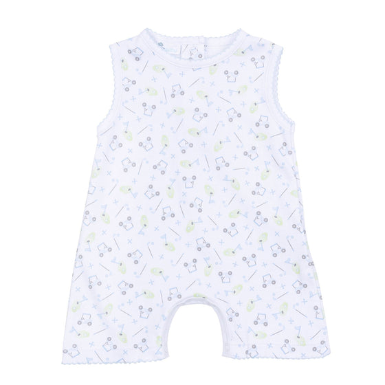 Tiny Tee Time Print Short Playsuit - Light Blue - Magnolia BabyShort Playsuit