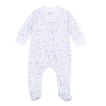  Tiny Tee Time Print Zip Footie - Light Blue - Magnolia BabyFootie