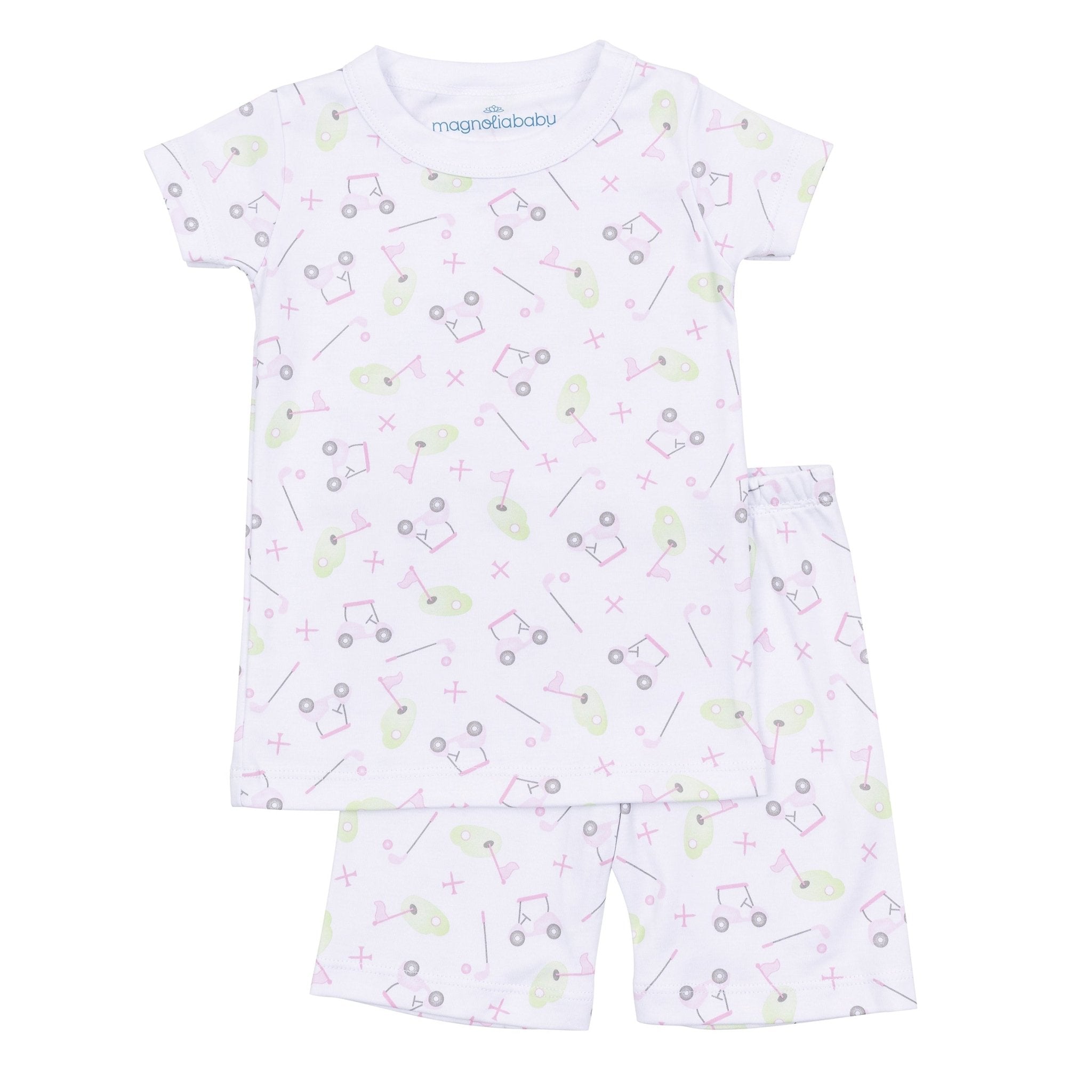 Tiny Tee Time Short Pajamas - Pink - Magnolia BabyShort Pajamas