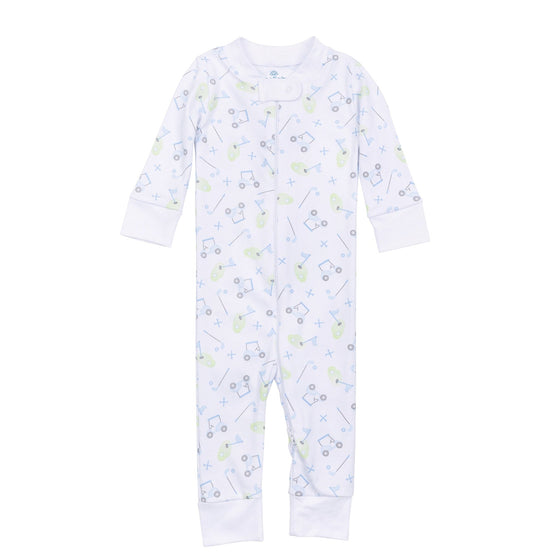 Tiny Tee Time Zip Pajamas - Light Blue - Magnolia BabyZipper Pajamas