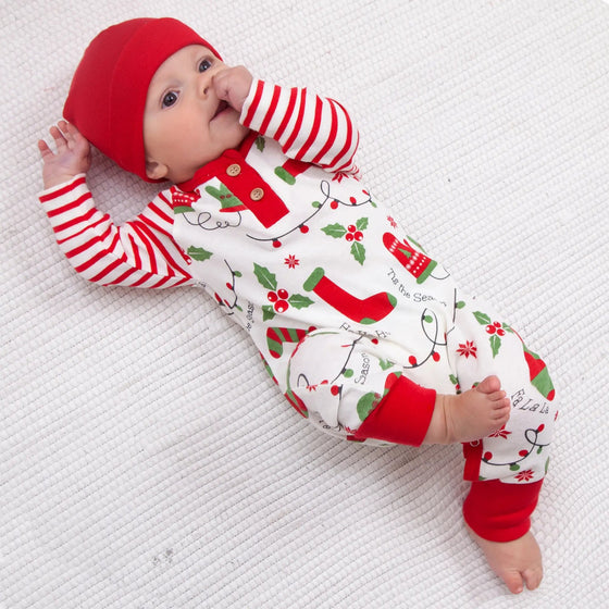 Tis the Season Henley Romper - Magnolia BabyPlaysuit