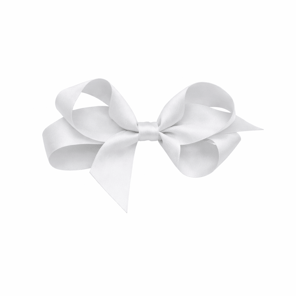 Baby Girl Classic Grosgrain Bow - White - 2 Inch