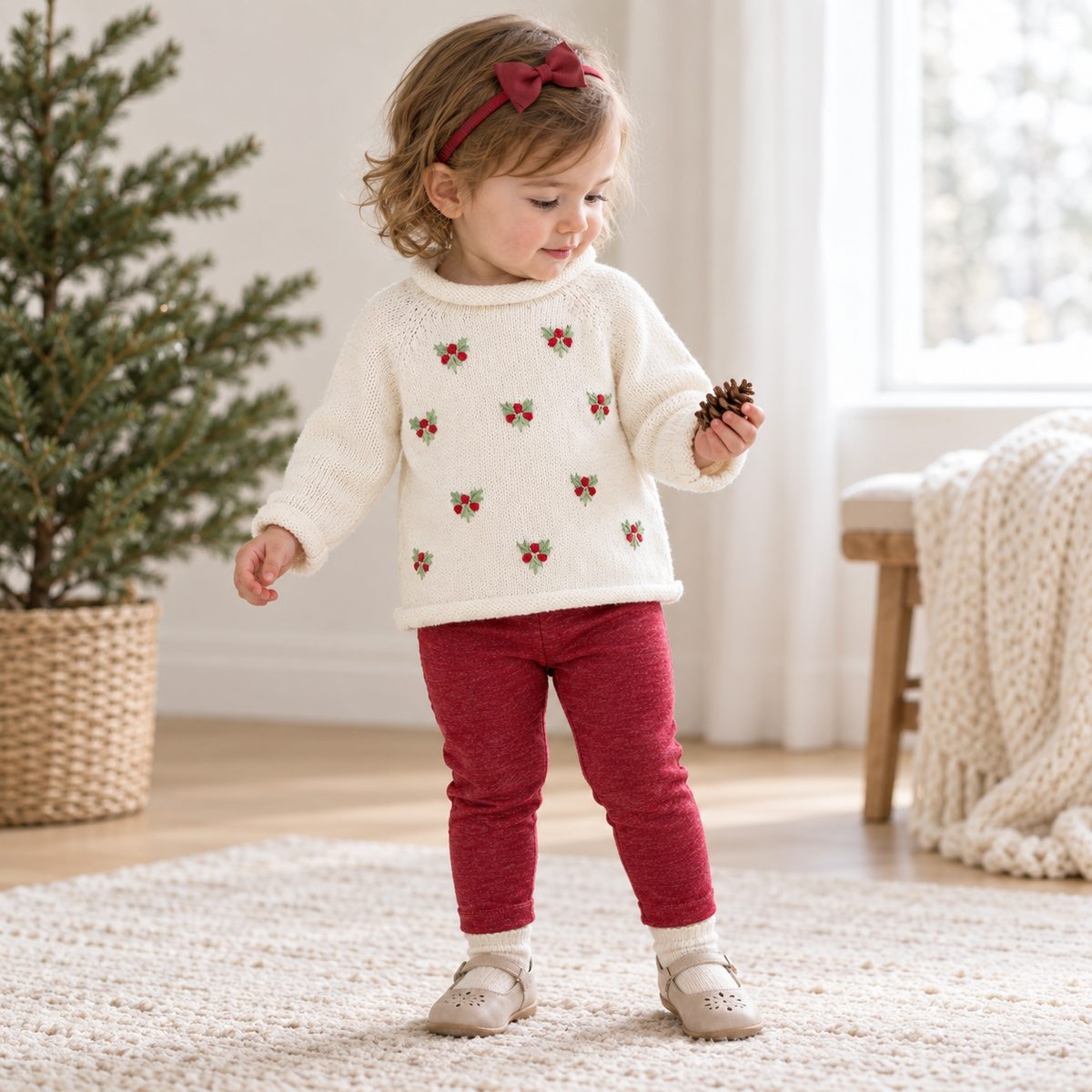 Winter Berries Knit Sweater and Leggings Set
