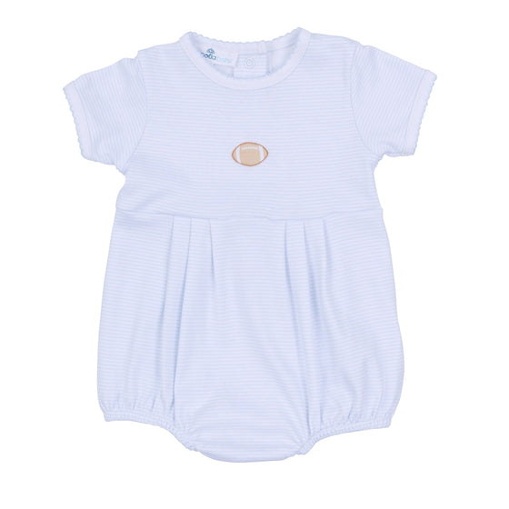 Touchdown Cutie Embroidered Bubble - Light Blue - Magnolia BabyBubble