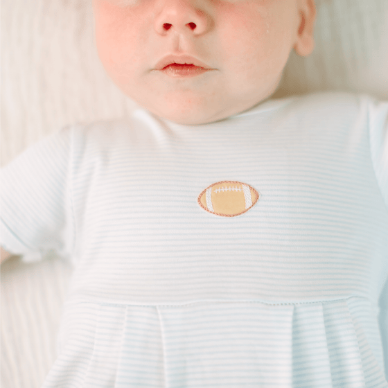 Touchdown Cutie Embroidered Bubble - Light Blue - Magnolia BabyBubble
