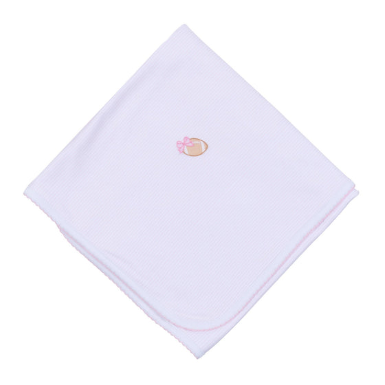 Touchdown Cutie Embroidered Receiving Blanket - Pink - Magnolia BabyReceiving Blanket