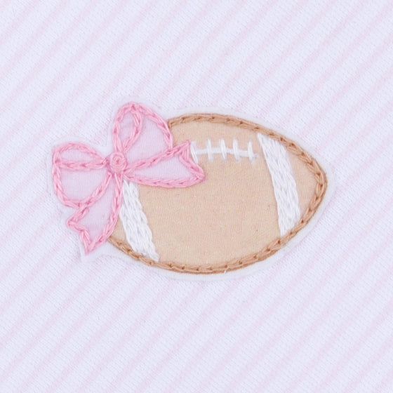Touchdown Cutie Embroidered Receiving Blanket - Pink - Magnolia BabyReceiving Blanket