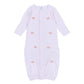 Touchdown Cutie Embroidered Ruffle Converter - Pink - Magnolia BabyConverter Gown