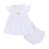 Touchdown Cutie Embroidered Ruffle Diaper Cover Set - Pink - Magnolia BabyDiaper Cover