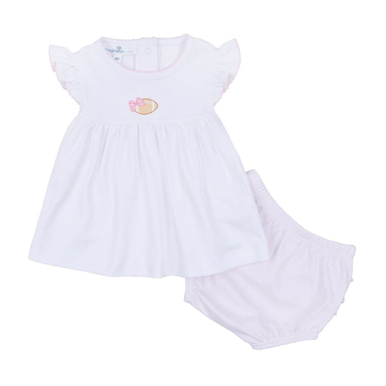 Touchdown Cutie Embroidered Ruffle Diaper Cover Set - Pink - Magnolia BabyDiaper Cover