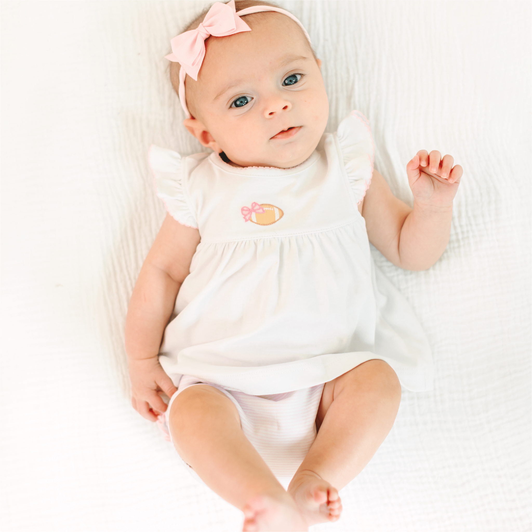 Touchdown Cutie Embroidered Ruffle Diaper Cover Set - Pink - Magnolia BabyDiaper Cover