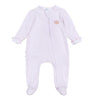 Touchdown Cutie Embroidered Ruffle Zip Footie - Pink - Magnolia BabyFootie