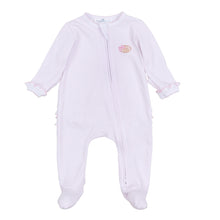  Touchdown Cutie Embroidered Ruffle Zip Footie - Pink - Magnolia BabyFootie