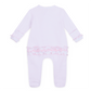 Touchdown Cutie Embroidered Ruffle Zip Footie - Pink - Magnolia BabyFootie