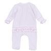 Touchdown Cutie Embroidered Ruffle Zip Footie - Pink - Magnolia BabyFootie