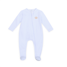  Touchdown Cutie Embroidered Zip Footie - Light Blue - Magnolia BabyFootie
