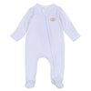 Touchdown Cutie Embroidered Zip Footie - Light Blue - Magnolia BabyFootie