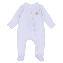  Touchdown Cutie Embroidered Zip Footie - Light Blue - Magnolia BabyFootie