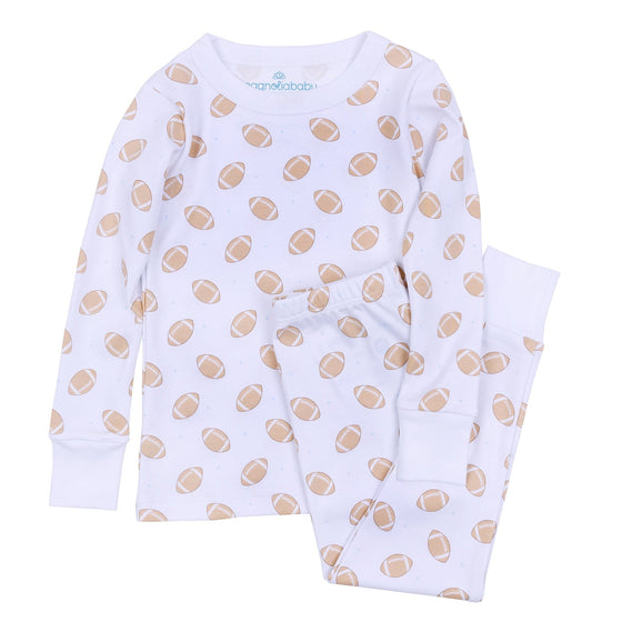 Touchdown Cutie Long Pajamas - Light Blue - Magnolia BabyLong Pajamas