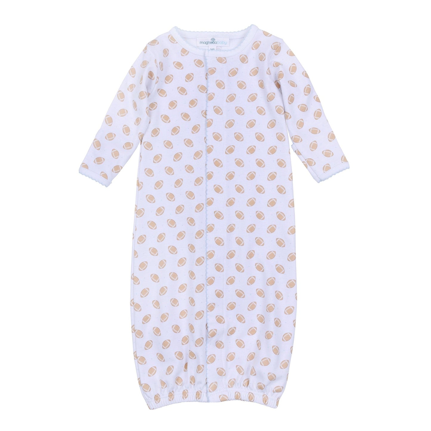 Touchdown Cutie Print Converter - Light Blue - Magnolia BabyConverter Gown