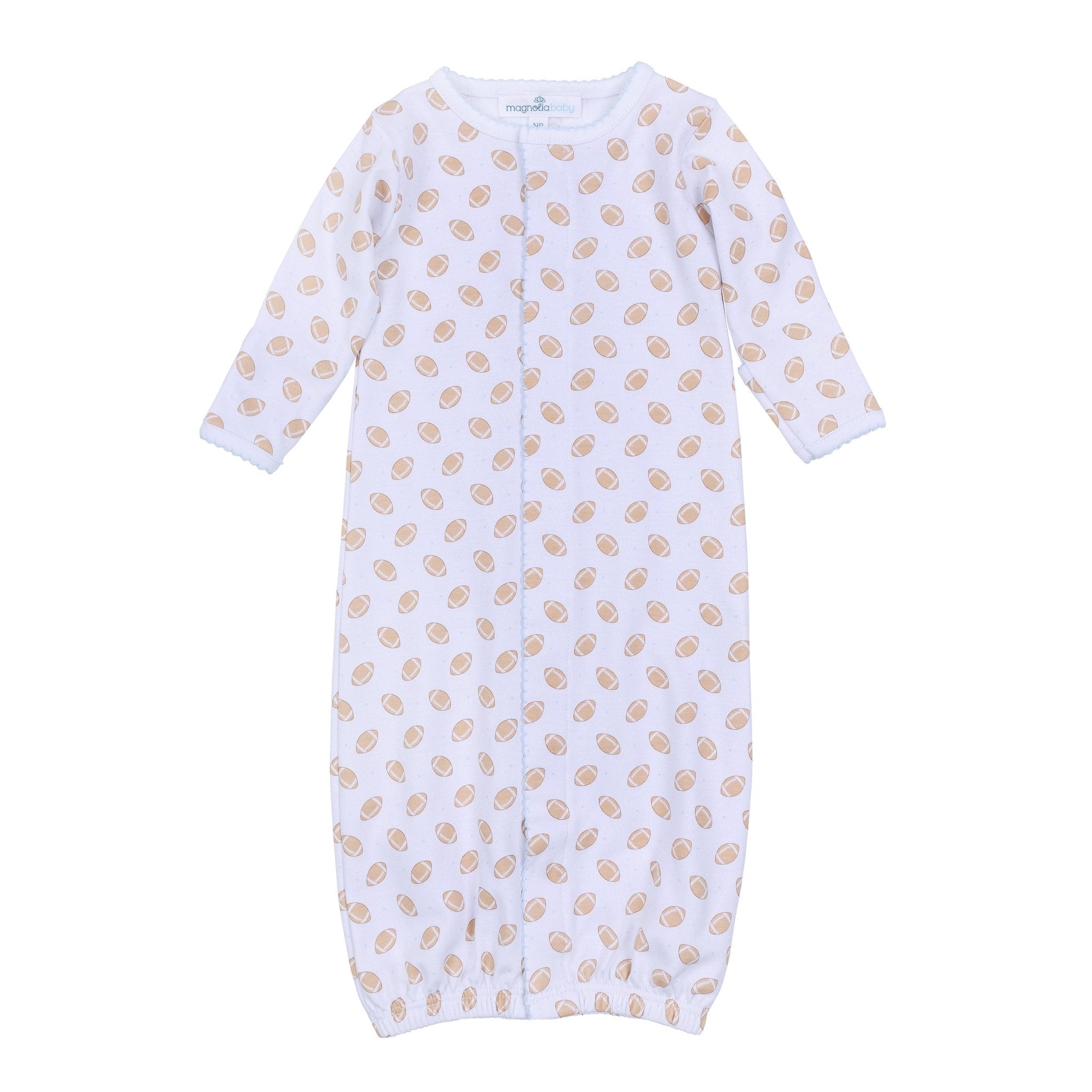 Touchdown Cutie Print Converter - Light Blue - Magnolia BabyConverter Gown