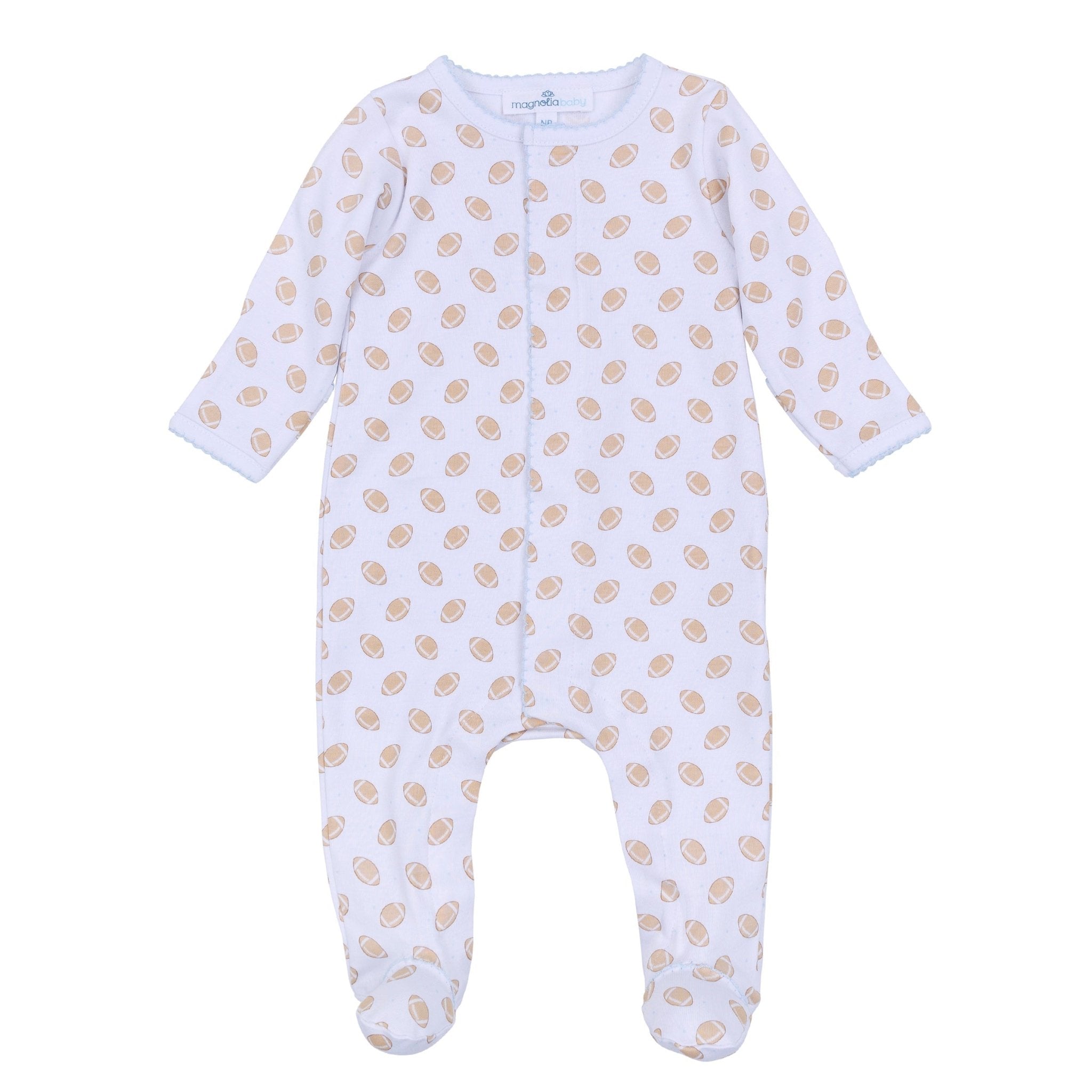 Touchdown Cutie Print Footie - Light Blue - Magnolia BabyFootie
