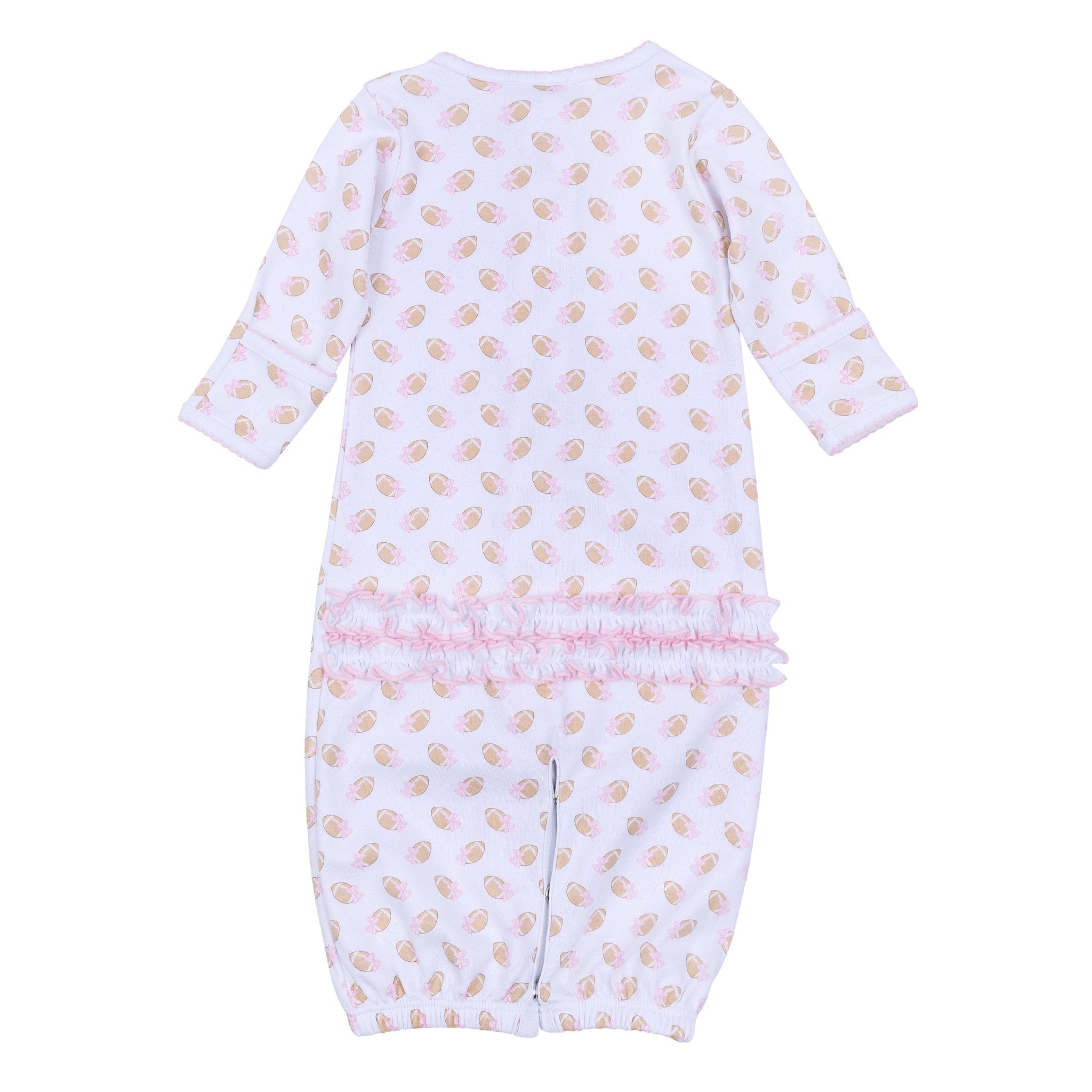 Touchdown Cutie Print Ruffle Converter - Pink - Magnolia BabyConverter Gown
