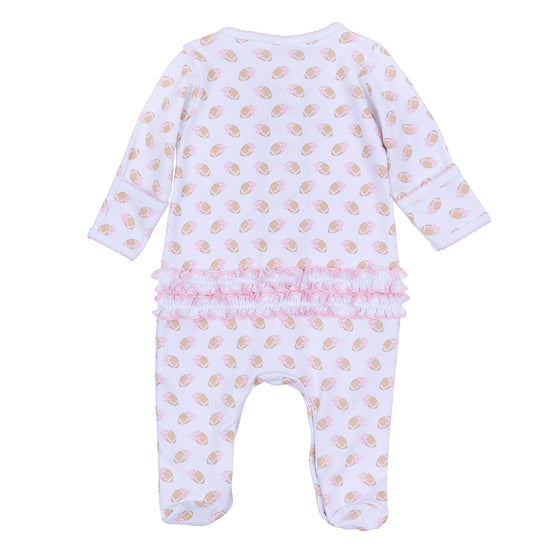 Touchdown Cutie Print Ruffle Footie - Pink - Magnolia BabyFootie