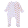Touchdown Cutie Print Ruffle Zip Footie - Pink - Magnolia BabyFootie