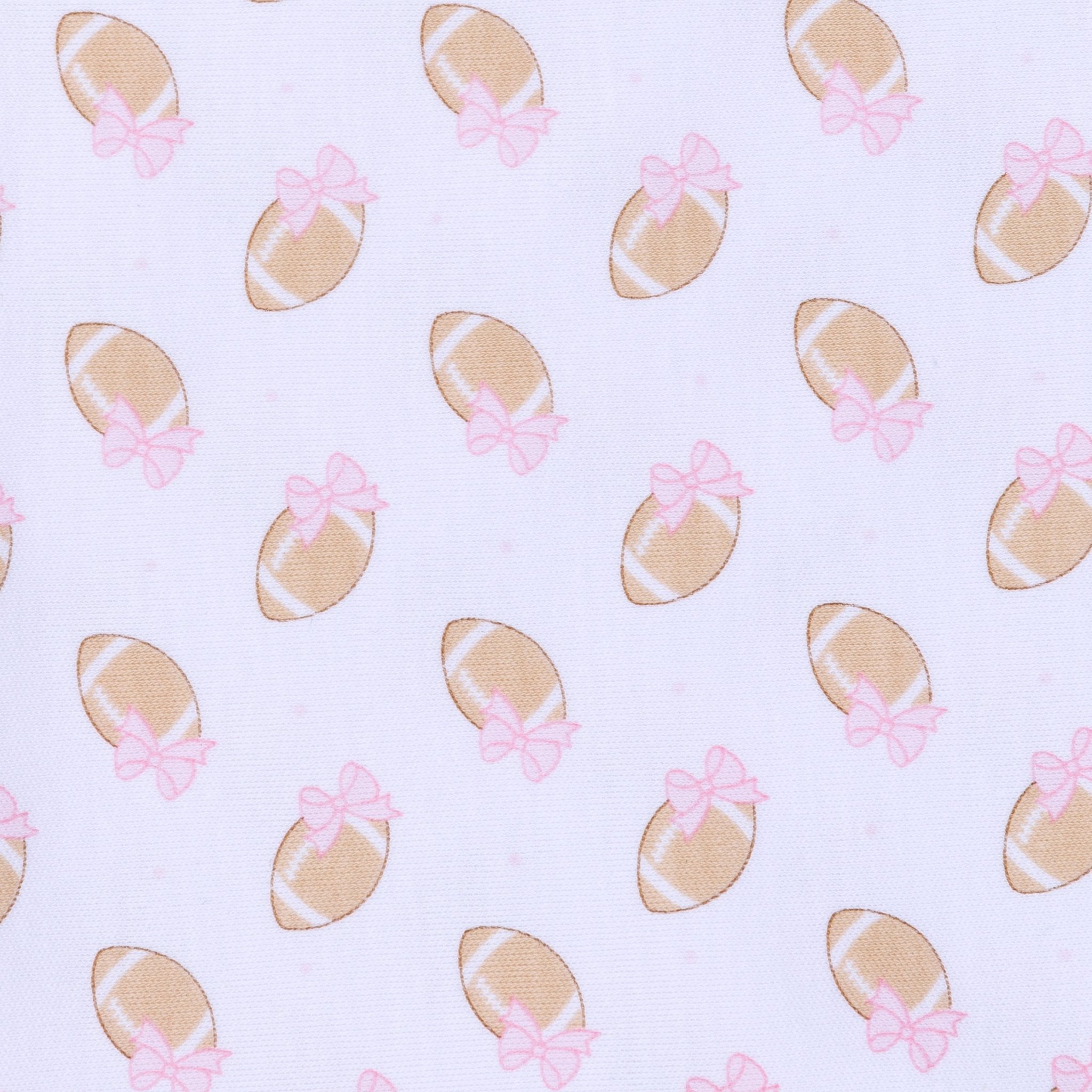 Touchdown Cutie Print Ruffle Zip Footie - Pink - Magnolia BabyFootie