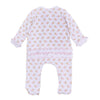 Touchdown Cutie Print Ruffle Zip Footie - Pink - Magnolia BabyFootie