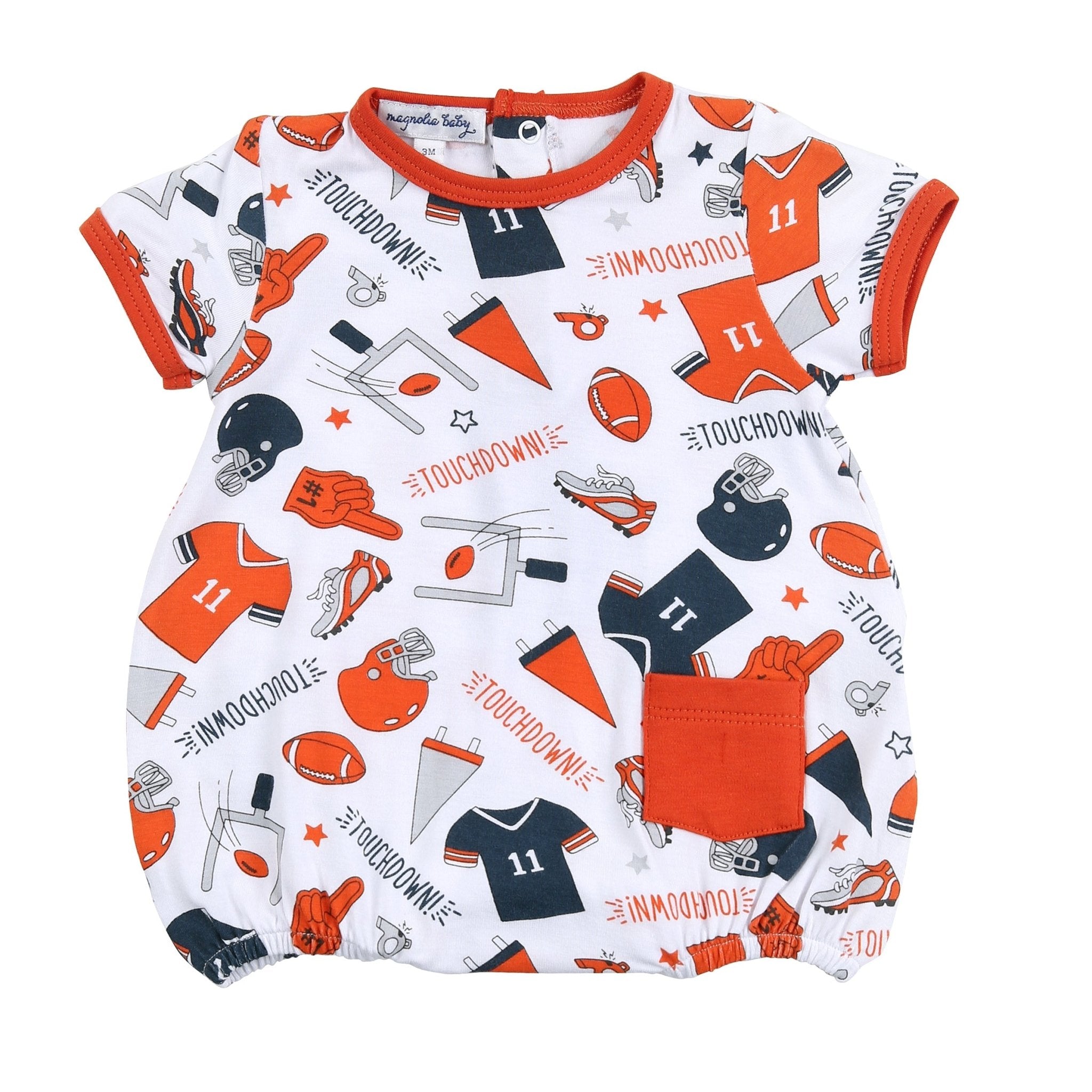 Touchdown Orange-Grey Boy Bubble - Magnolia BabyBubble